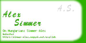 alex simmer business card